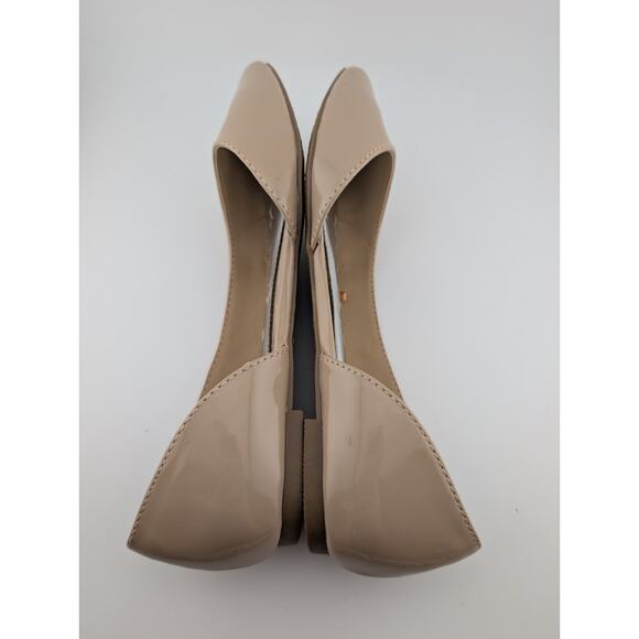 Brash Women's Size 6 Ballet Flats Beige Nude Faux Patent Leather Pointy With Box - Picture 8 of 10